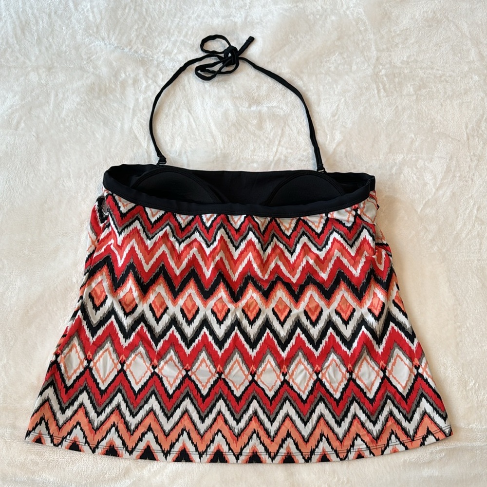 Pineapple 🍍 Bay Geometric Print Halter Tankini Swim Top 20W - Picture 2 of 9